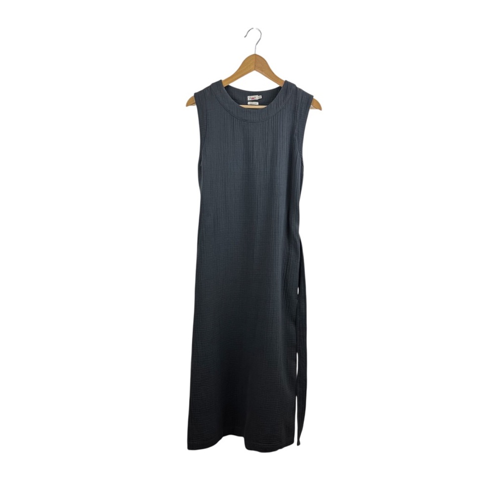 Faherty Dream Costa Sleeveless Organic Cotton Gauze Midi Dress Charcoal Sz. XS - Picture 9 of 14